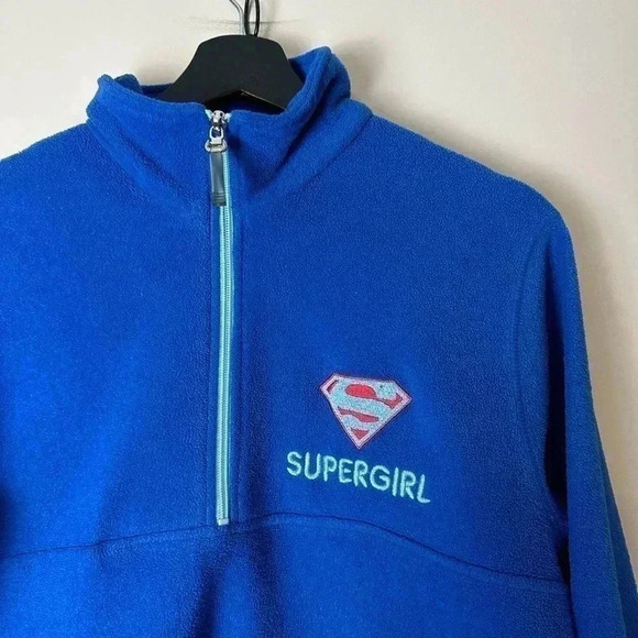 Vintage  2001 Supergirl 1/4 Zip Fleece Sweatshirt Small - Picture 4 of 5